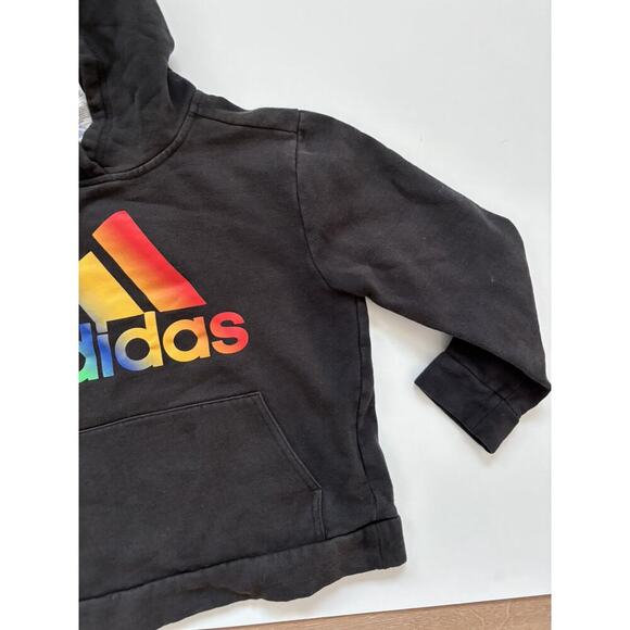 10-12 Adidas Rainbow Logo Hooded Sweatshirt - Picture 5 of 6